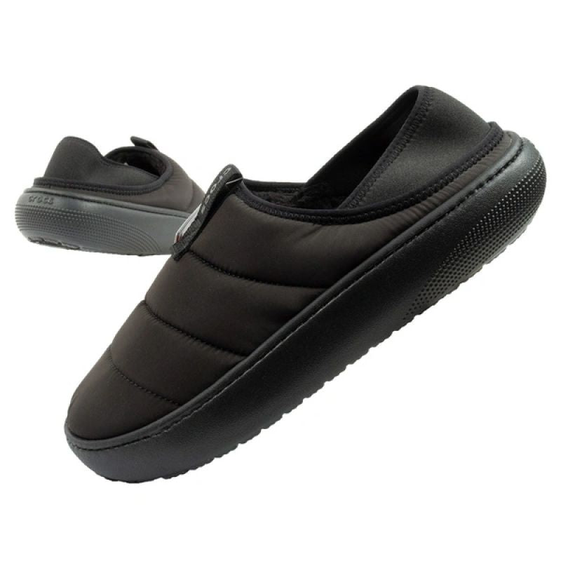 Crocs men's shoes slippers Classic Puff Moc slippers black insulated fekete papucs