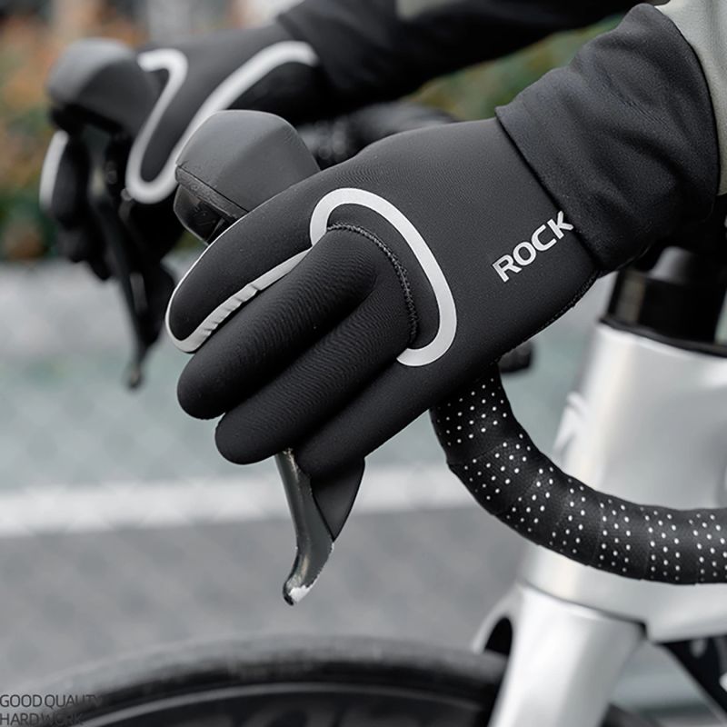 Rockbros full waterproof cycling gloves, size: - black fekete kesztyű