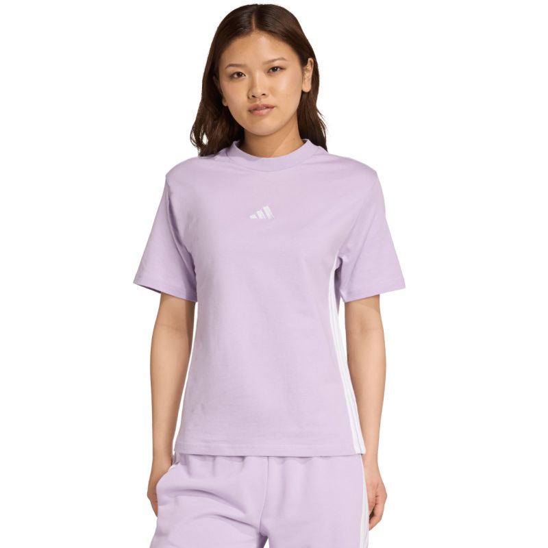 adidas Essentials 3-Stripes Cotton Women's T-Shirt Light Purple JX7619 Ruházat