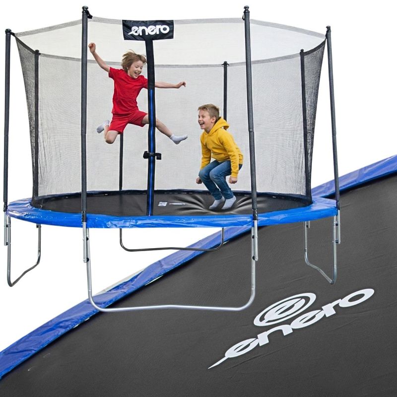 Enero Foldable Garden Tramppoline With Inner Net 10ft 305cm fekete furniture