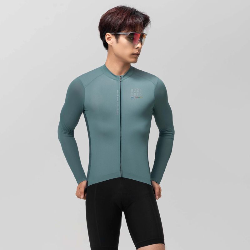 Rockbros 15120015018 ROAD TO SKY men's cycling jersey long sleeve L - gray-blue l \ niebieski póló