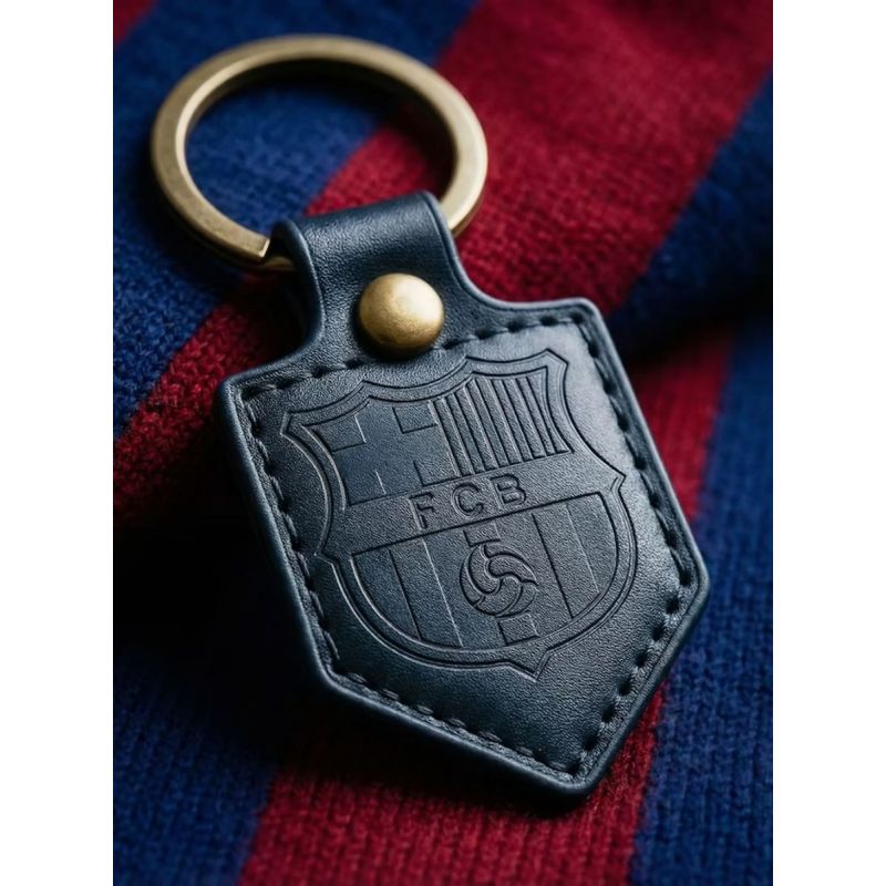 FC Barcelona keychain original licensed leather pennant BLL7061N