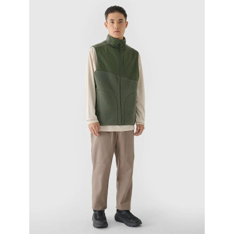 Men's sherpa vest with stand-up collar 4F 4FRAW24TVESM172-43S mellény