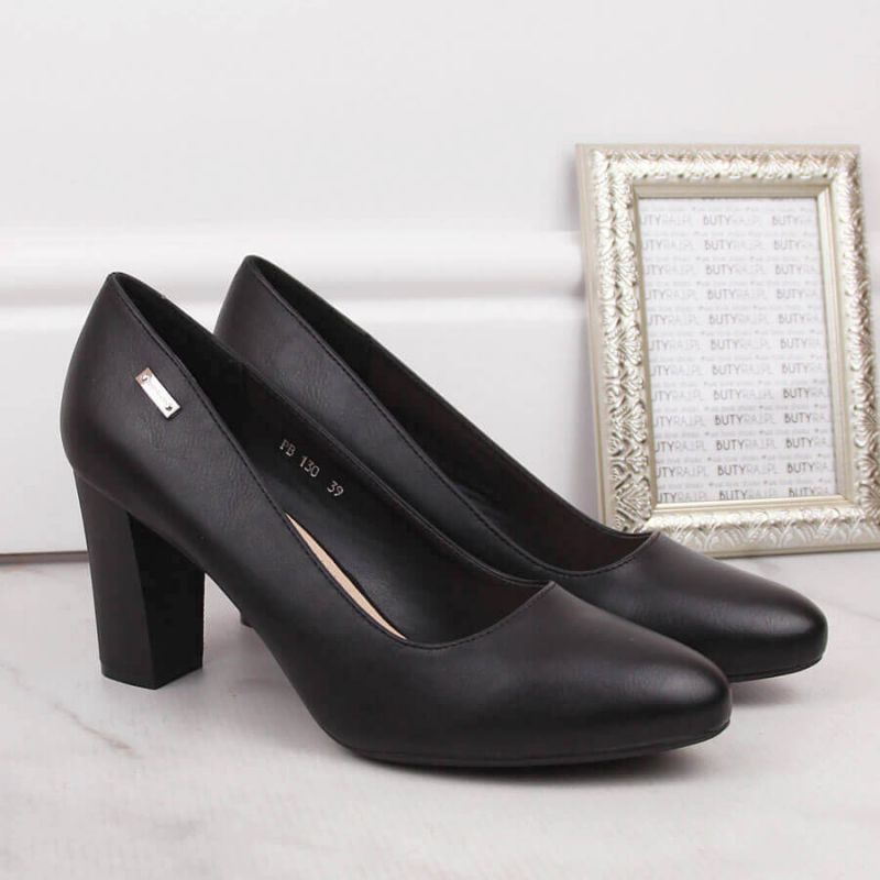 Inny Sergio Leone W SK193A black block heel pumps Utcai cipő
