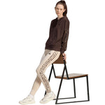 Adidas Women's Seasonal Essentials Animal Print 3-Stripes Full-Zip Hooded Sweatshirt Brown 2xs női kapucnis pulóver KV9299