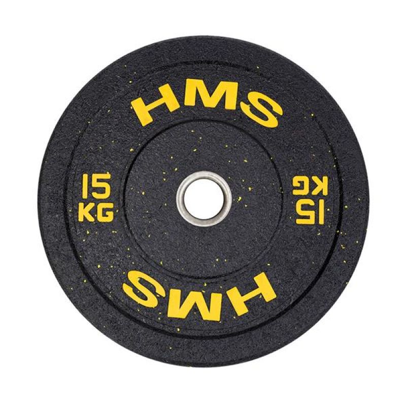 HMS YELLOW BUMPER Olympic Plate 15 kg fekete edzőfelszerelés 17-61-027
