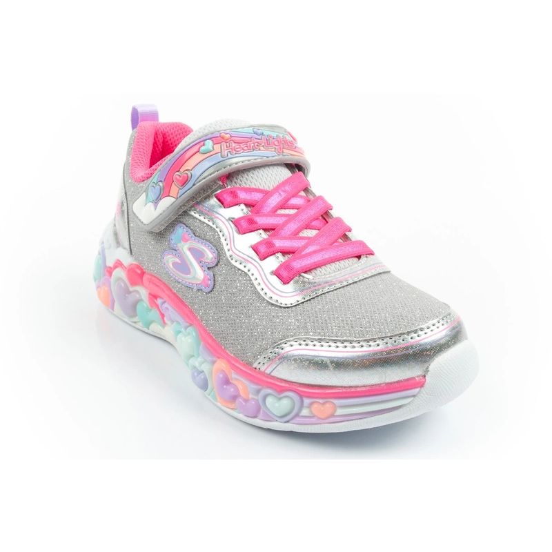 Skechers S Lights LED Children's Velcro for Girls szürke cipő