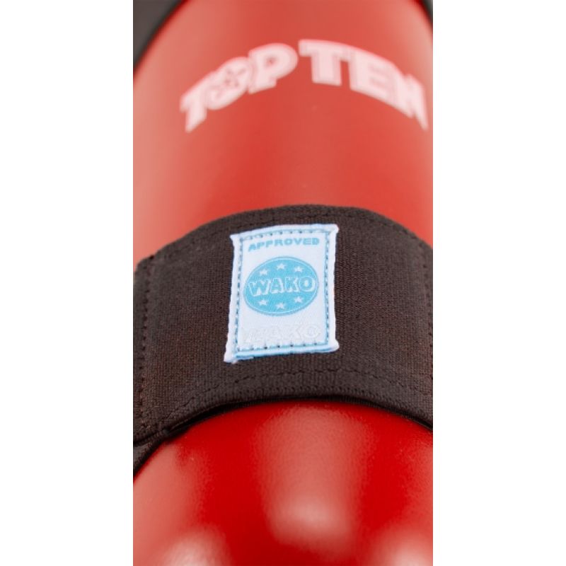 TOP TEN WAKO NA-TT style czerwony+m shin guards