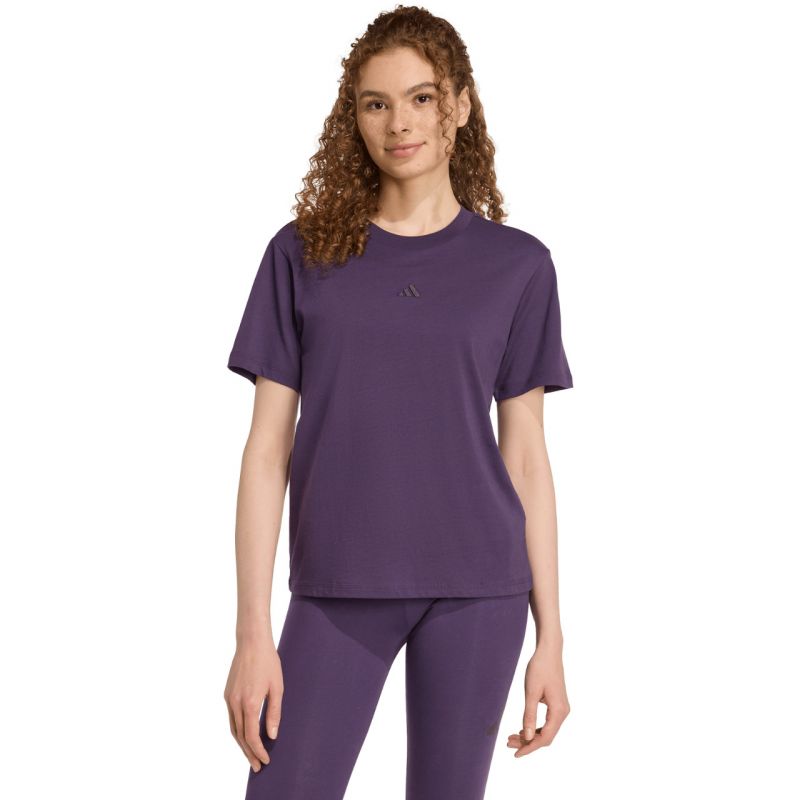 adidas Essentials Small Logo Cotton Purple Women's T-Shirt JY4966 Ruházat