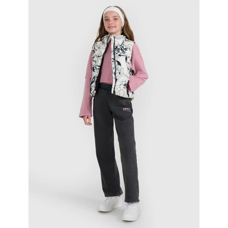 Girls' down vest with synthetic filling 4F 4FJRAW25TVJAF320-11A mellény