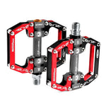 Rockbros 2010- Aluminum Bicycle Pedals with Sealed Bearings - Black and Red