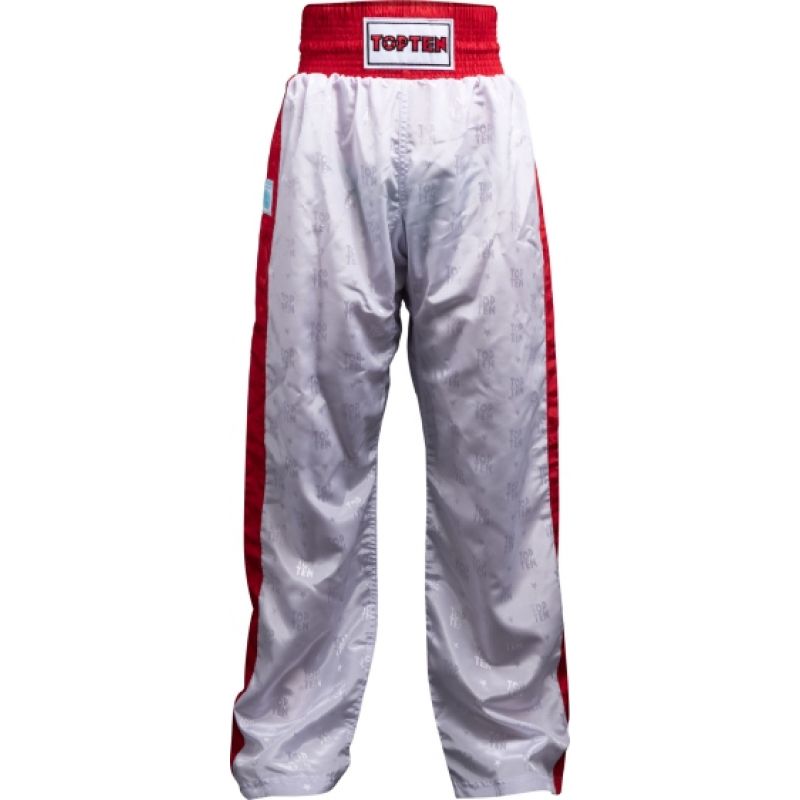 TOP TEN SKBP-TT CLASSIC kickboxing (WAKO APPROVED new) czarno - czerwone+xxxxs nadrág
