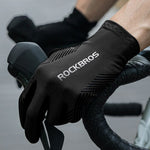 Rockbros cycling gloves spring/summer/autumn, full, size: L - black czarny \ l kesztyű