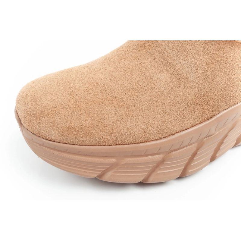 Skechers women's winter boots, insulated leather ankle boots, brown Cipő