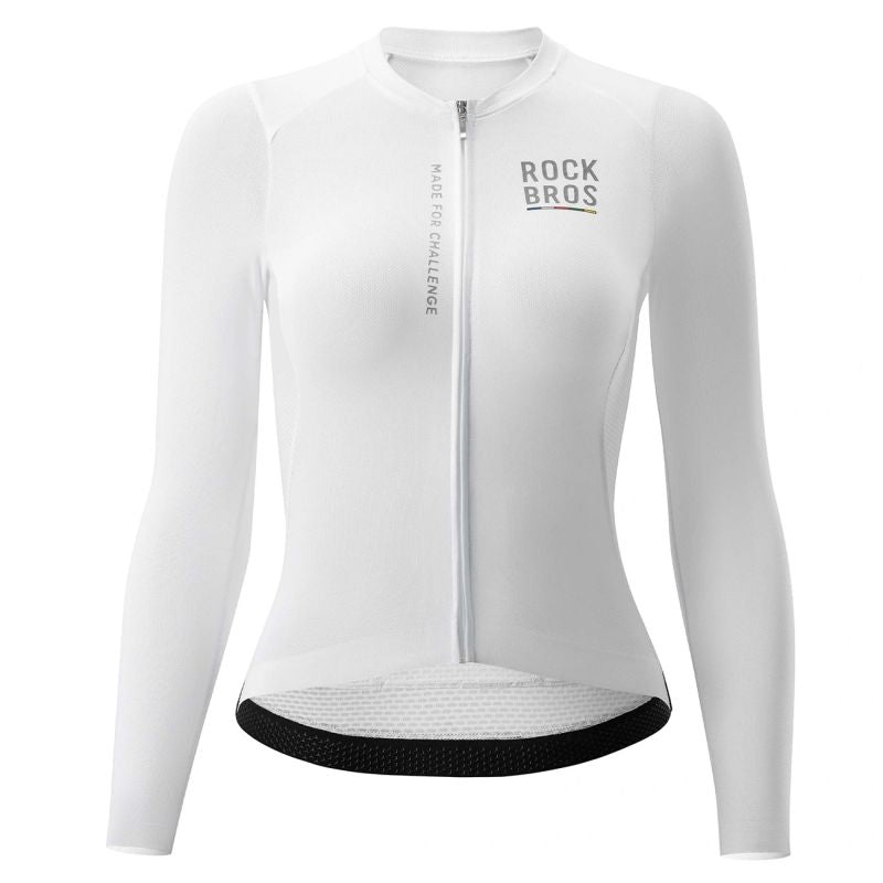 Rockbros 15110012005 ROAD TO SKY Women's Cycling Jersey, Long Sleeve, L - White l \ biały póló 15110012003-211582