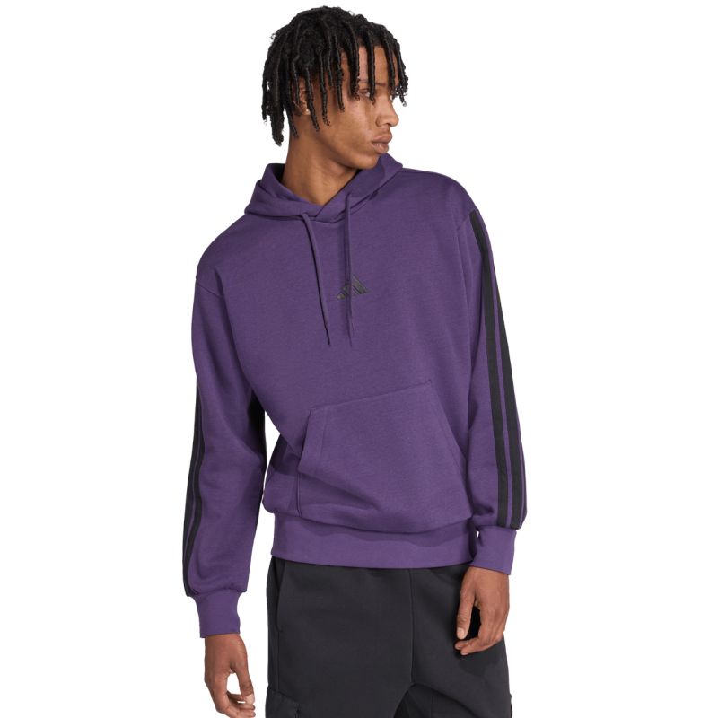 adidas Men's Essentials 3-Stripes Fleece Sweatshirt Purple JX0740 Kiegészítő