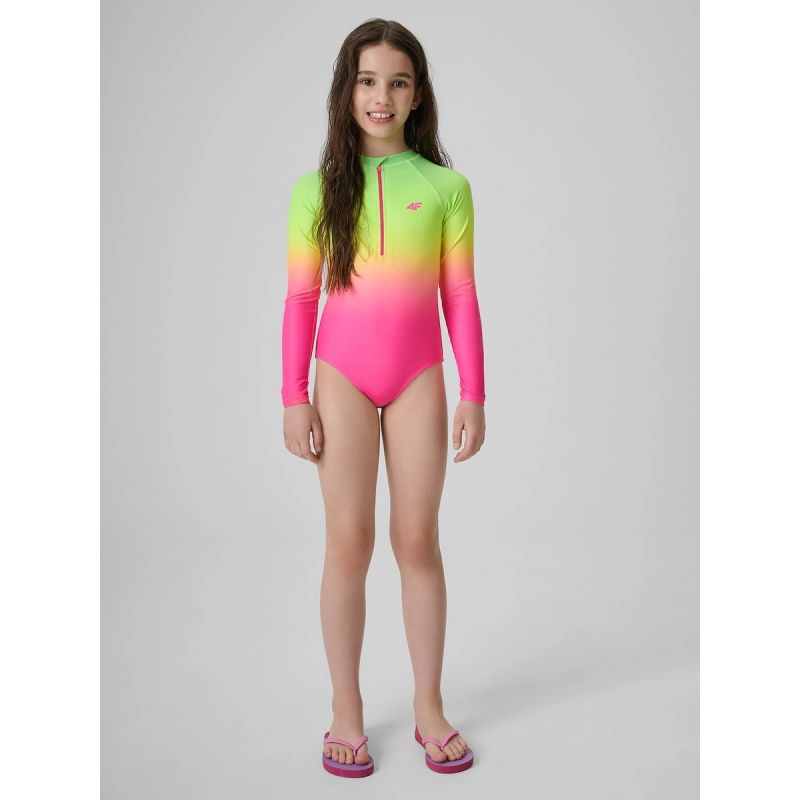 4F Girls' one-piece swimsuit with UPF50+ filter 158/164 kiegészítő 4FJRSS26USWSF144-91A