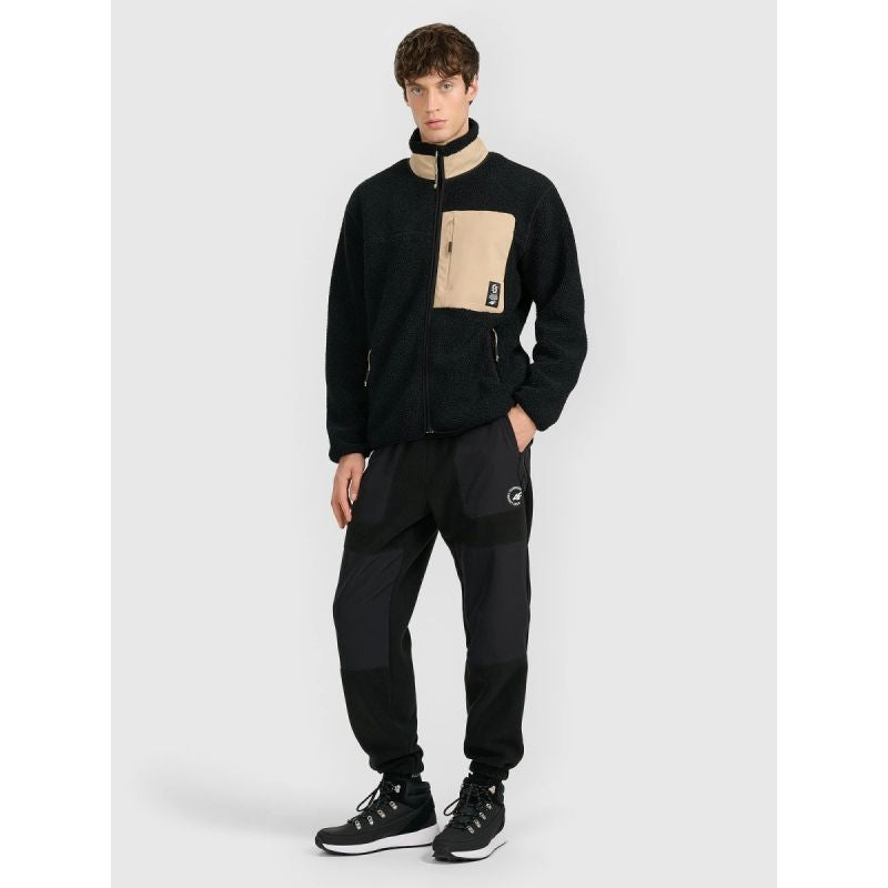 4F Men's regular-fit sherpa fleece with stand-up collar férfi polár pulóver 4FRAW25TFLEM456-20S