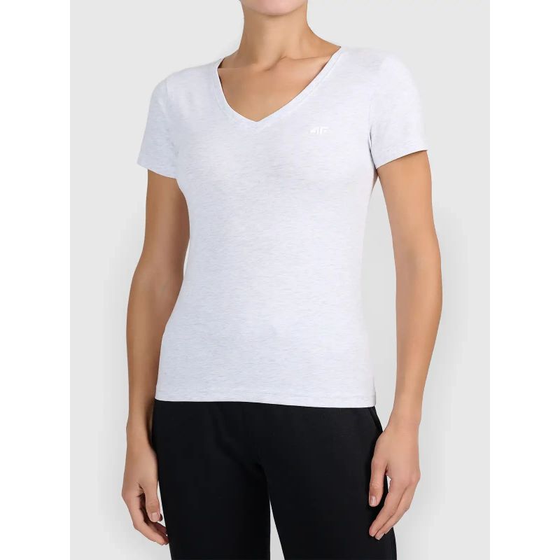 Women's basic V-neck T-shirt 4F 4FWMM00TTSHF3307-27M 2xl póló