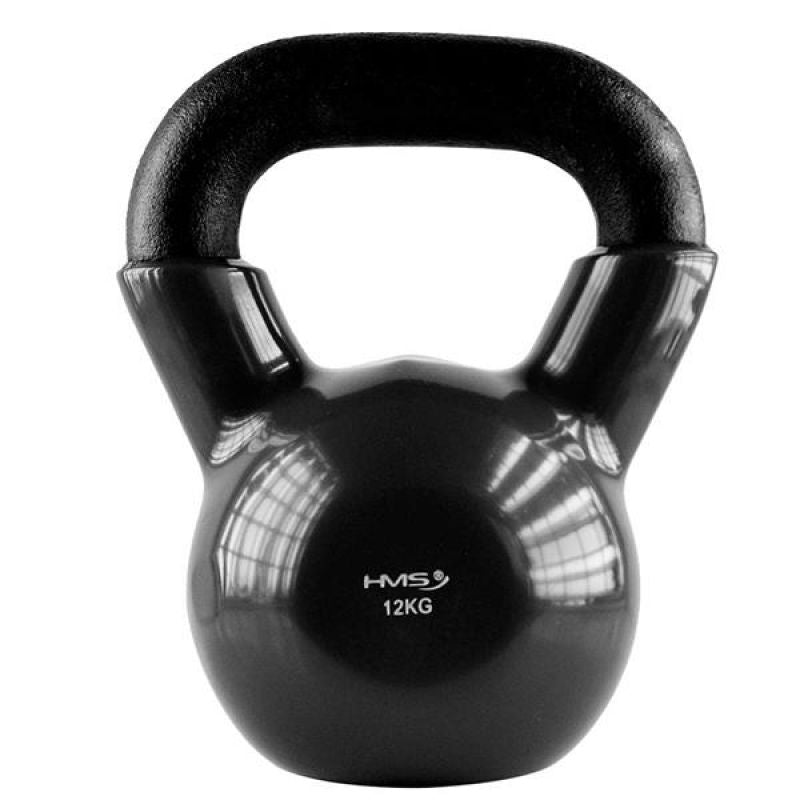 HMS KNV12 BLACK vinyl-coated cast iron kettlebell fekete kiegészítő 17-64-063