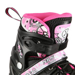 NH10905 4in1 PINK LED SIZE S(31-34) ROLLER SKATES WITH DIMENSIONAL HOCKEY BLADE NILS EXTREME rózsaszín sípcsontvédő