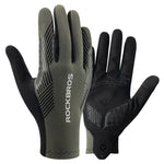 Rockbros cycling gloves spring/summer/autumn, full, size: M - green zielony \ m kesztyű