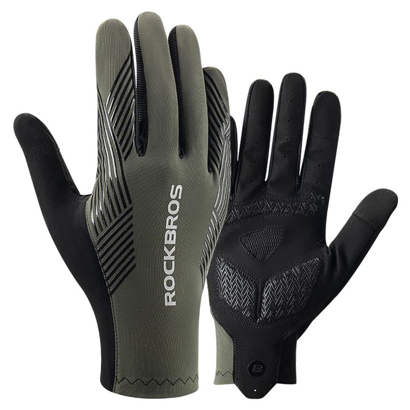 Rockbros cycling gloves spring/summer/autumn, full, size: M - green zielony \ m kesztyű