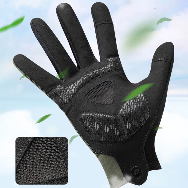Rockbros cycling gloves spring/summer/autumn, full, size: XXL - green zielony \ xxl kesztyű