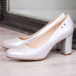 Inny Sergio Leone W Silver Pearl Heel Pumps szürke utcai cipő SK193C