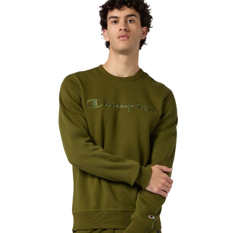 Champion Men's Crewneck Sweatshirt 220272 GS585 oliva kapucnis pulóver