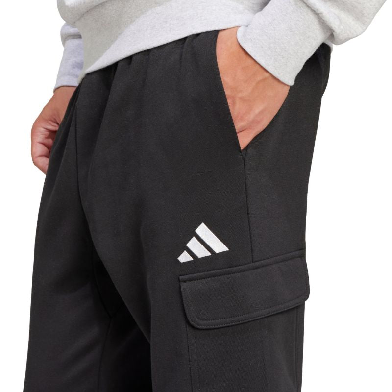 adidas Men's Essentials Feelcozy Fleece Cargo Pants Black JE3820 Ruházat