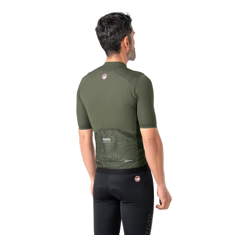 Rockbros 15220004002 ROAD TO SKY men's cycling jersey short sleeve - green zöld póló