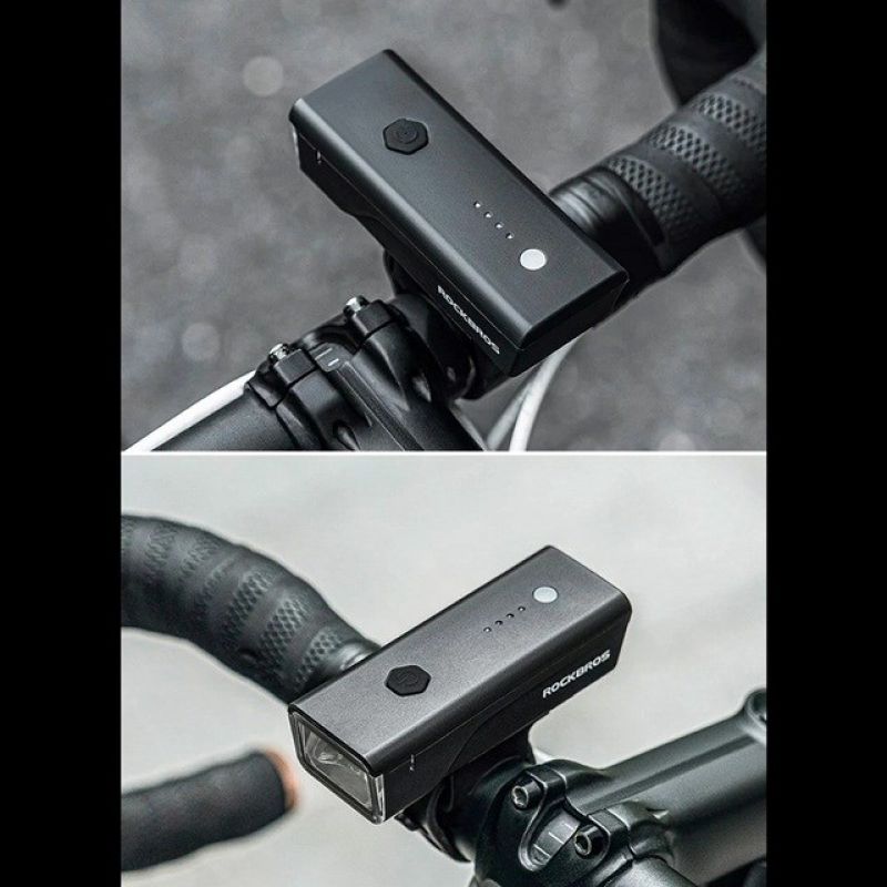 Rockbros 24510003001 Front Bike Light 260 lm + USB-C - USB-A Cable - fekete lights, tourist equipment