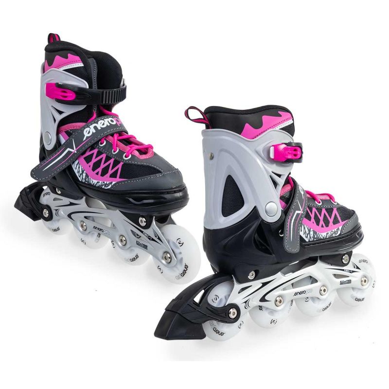 Enero Pro Roller Skates-Roller Skates-Ice Skating 4in1 Led 34-37 Pink-Gray szürke skates, roller skates
