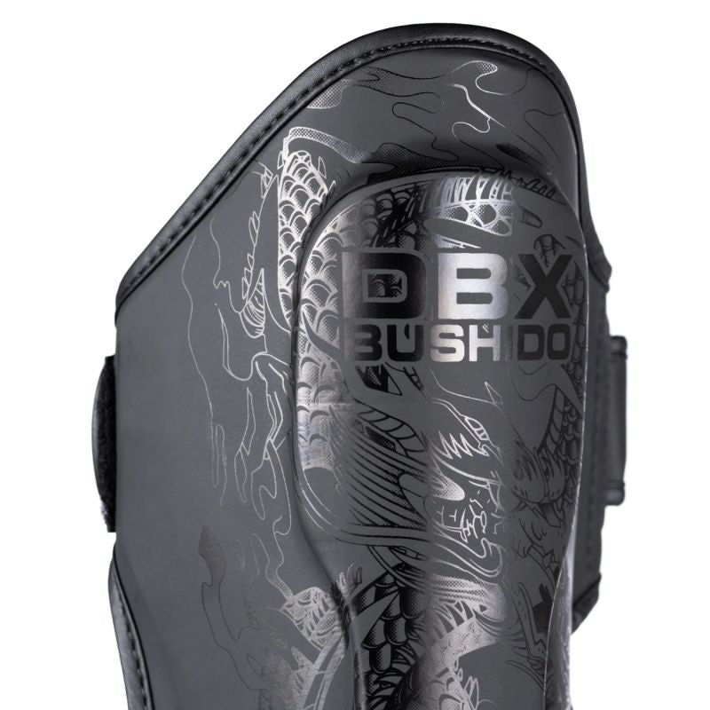 DBX Bushido Black Dragon Shin Guards | fekete sípcsontvédő SP-10BlackDragon