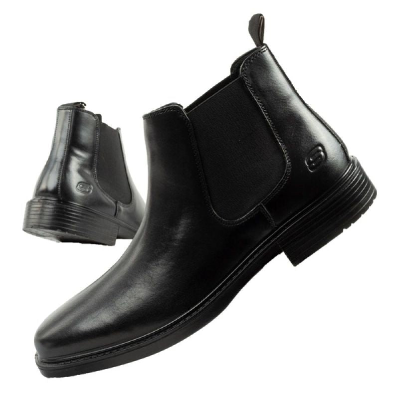 Skechers men's Chelsea boots Miller-Boris elegant leather utcai cipő