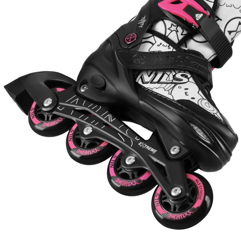 NH10907 4in1 ROLLER SKATES WITH EXTENDED HOCKEY BLADES TINTS PINK SIZE L (39-42) NILS EXTREME rózsaszín utcai cipő