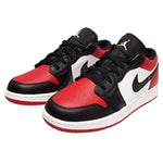AIR Jordan 1 Low GS Bred Toe - fekete cipő