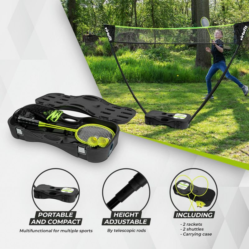 Virtufit 2-In-1 Portable Badminton And Tennis Set - Includes Case And Rackets Kiegészítő