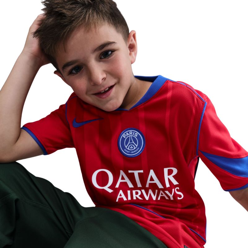 Nike PSG Stadium 2025/26 Kids' Football Red piros gyerek póló HM4126680
