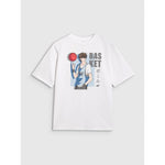 Boy's oversize T-shirt with print 4F 4FJRAW25TTSHM3062-10S