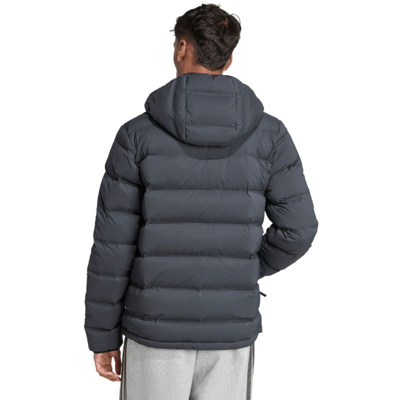 Men's adidas Helionic Climawarm Stretch Hooded Down Black JN2114 fekete kabát