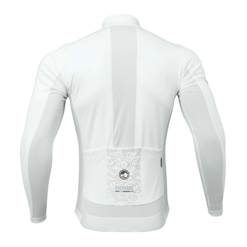 Rockbros ROAD TO SKY Windproof Insulated Cycling Jersey L - White l \ biały pulóver