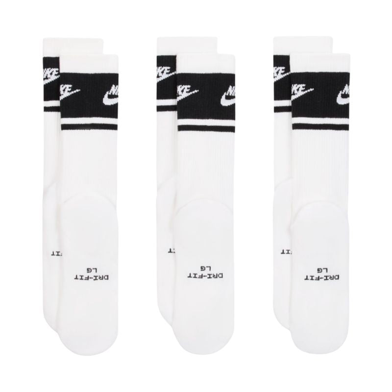 Nike Everyday Elevated Crew Socks 3 Pairs White and Black 38-42,5 zokni