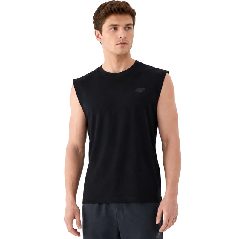 4F Men's T-shirt M306 deep 20S fekete ruházat 4FWMM00TSLEM30620S