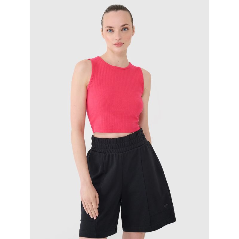 Women's knitted crop top 4F