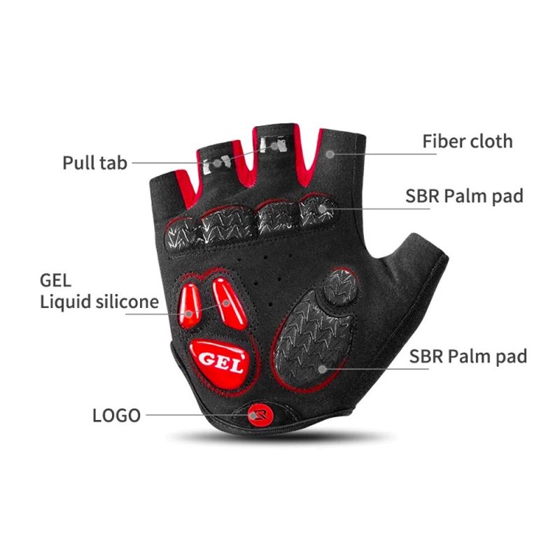Rockbros L cycling gloves with gel inserts - black and red l \ czarny || czerwony kesztyű 7016802869410-157290