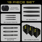 Harrows NX-90 Edition QP darts 90% steeltip fekete kiegészítő NX-90BlackEditionQP