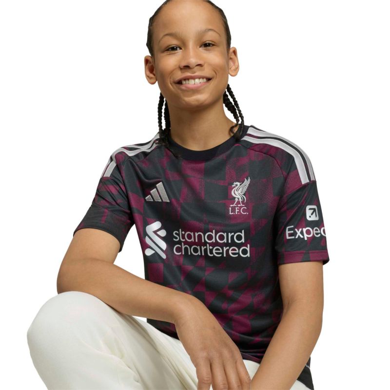 Adidas Liverpool FC 26/27 Third Jersey Kids' Shirt Black and rózsaszín kiegészítő KB8284