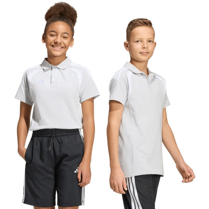 Adidas Tiro 26 League póló for Kids, Grey szürke gyerek galléros póló KF3405